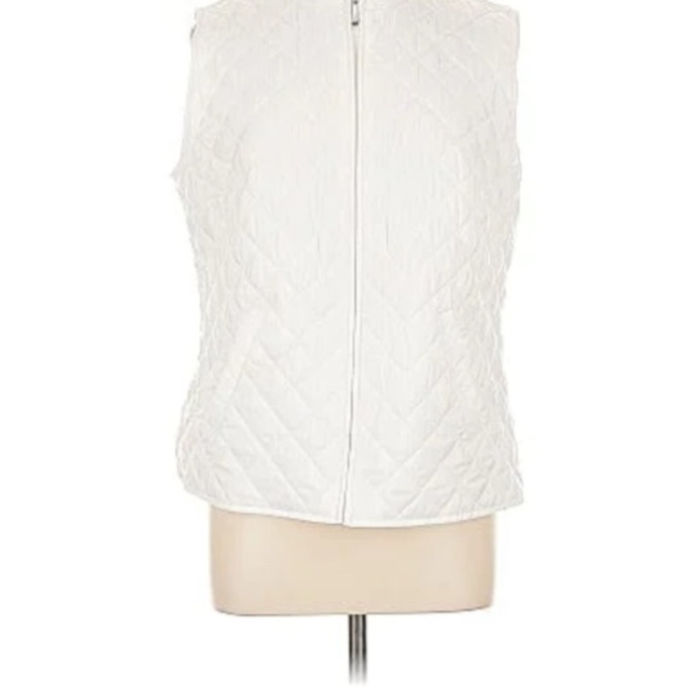 Karen Scott White Quilted Vest